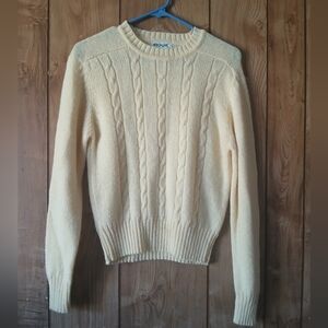 Vintage 100% Wool Yellow Sweater Womens size Small